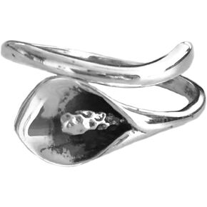 Vintage 3D Calla Flower 925 Sterling Silver Ring For Women