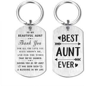Aunt Gifts Auntie Keychain - Best Aunt Ever Gifts - Mothers Day for Aunt