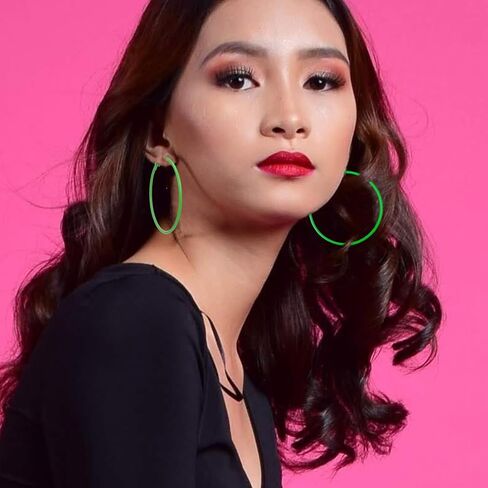 Hoop Earrings for Women 60MM Big Pink black Black Stainless Steel Hoops 80s 90s Large Retro Neon Earrings Party Dangle Earrings Accessories for Girls Gift in Kuwait