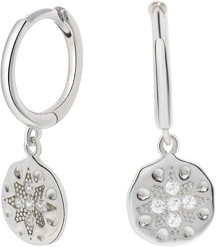 Tiny 14K Gold Plated 925 Sterling Silver Huggie Earrings with Heart Dangle Earrings Hoop Earrings for Women Teens in Saudi Arabia
