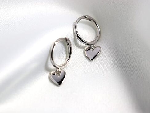 Tiny 14K Gold Plated 925 Sterling Silver Huggie Earrings with Heart Dangle Earrings Hoop Earrings for Women Teens in Saudi Arabia