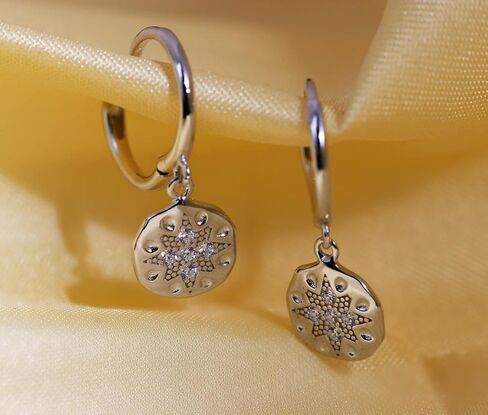 Tiny 14K Gold Plated 925 Sterling Silver Huggie Earrings with Heart Dangle Earrings Hoop Earrings for Women Teens in Saudi Arabia