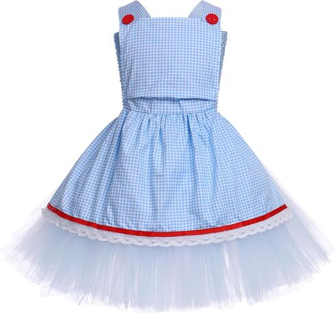 Kids Girls Halloween Costume Ruffle Tulle Tutu Dress with Headband Birthday Role Play Party Stage Dress Outfit in Saudi Arabia