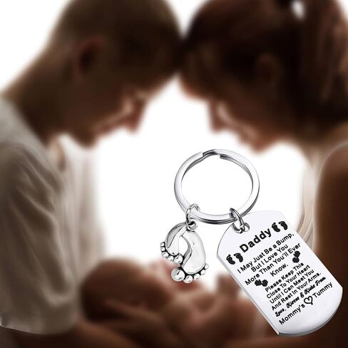 سلسلة مفاتيح WSNANG Daddy to Be Gifts سلسلة مفاتيح جديدة للأب لأول مرة، هدايا للآباء، قد أكون مجرد نتوء، سلسلة مفاتيح أحبك يا أبي in Saudi Arabia