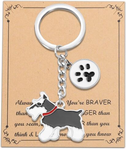 BNQL Schnauzer Keychain Schnauzer Gifts for Dog Lovers Schnauzer Owner Gifts Mini Schnauzer Dog Paw Keychain Pet Rescue Gift in Saudi Arabia