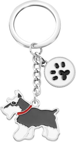 BNQL Schnauzer Keychain Schnauzer Gifts for Dog Lovers Schnauzer Owner Gifts Mini Schnauzer Dog Paw Keychain Pet Rescue Gift in Saudi Arabia
