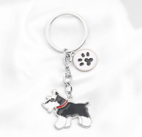 BNQL Schnauzer Keychain Schnauzer Gifts for Dog Lovers Schnauzer Owner Gifts Mini Schnauzer Dog Paw Keychain Pet Rescue Gift in Saudi Arabia