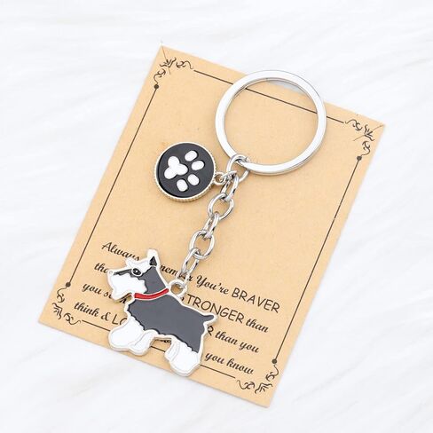 BNQL Schnauzer Keychain Schnauzer Gifts for Dog Lovers Schnauzer Owner Gifts Mini Schnauzer Dog Paw Keychain Pet Rescue Gift in Saudi Arabia