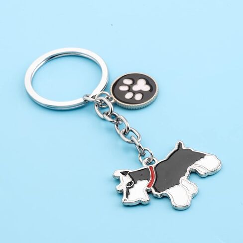 BNQL Schnauzer Keychain Schnauzer Gifts for Dog Lovers Schnauzer Owner Gifts Mini Schnauzer Dog Paw Keychain Pet Rescue Gift in Saudi Arabia