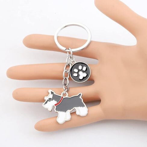 BNQL Schnauzer Keychain Schnauzer Gifts for Dog Lovers Schnauzer Owner Gifts Mini Schnauzer Dog Paw Keychain Pet Rescue Gift in Saudi Arabia