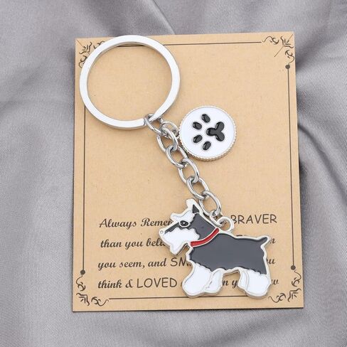 BNQL Schnauzer Keychain Schnauzer Gifts for Dog Lovers Schnauzer Owner Gifts Mini Schnauzer Dog Paw Keychain Pet Rescue Gift in Saudi Arabia