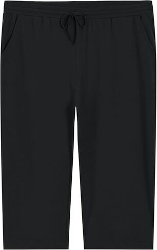 Weintee Women's Plus Size Drawstring Cotton Knit Capris with Pockets in Saudi Arabia