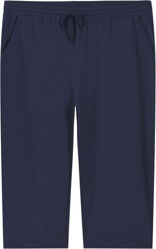 Weintee Women's Plus Size Drawstring Cotton Knit Capris with Pockets in Saudi Arabia