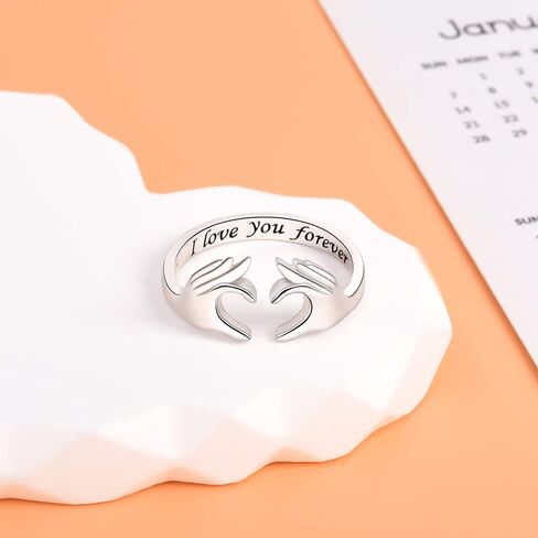 خواتم To My Daughter لهدايا الابنة - خواتم كلاداغ من الفضة الإسترليني عيار 925 قابلة للتعديل على شكل قلب للنساء والفتيات المراهقات in Kuwait
