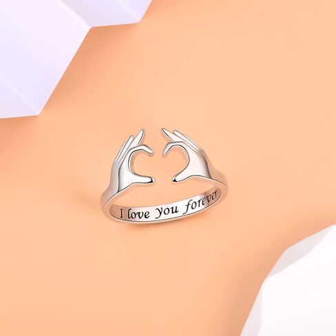 خواتم To My Daughter لهدايا الابنة - خواتم كلاداغ من الفضة الإسترليني عيار 925 قابلة للتعديل على شكل قلب للنساء والفتيات المراهقات in Kuwait