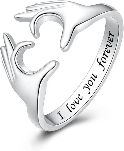 خواتم To My Daughter لهدايا الابنة - خواتم كلاداغ من الفضة الإسترليني عيار 925 قابلة للتعديل على شكل قلب للنساء والفتيات المراهقات in Kuwait