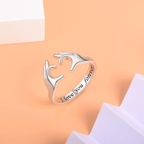 خواتم To My Daughter لهدايا الابنة - خواتم كلاداغ من الفضة الإسترليني عيار 925 قابلة للتعديل على شكل قلب للنساء والفتيات المراهقات in Kuwait