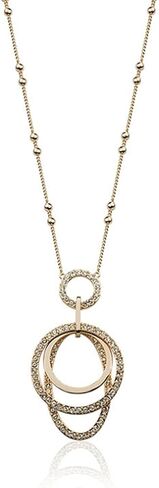 Oval and Round Shaped with Cubic Ziconia 25" Long Chain Pendant Necklace Fashion Jewelry for Women in Saudi Arabia