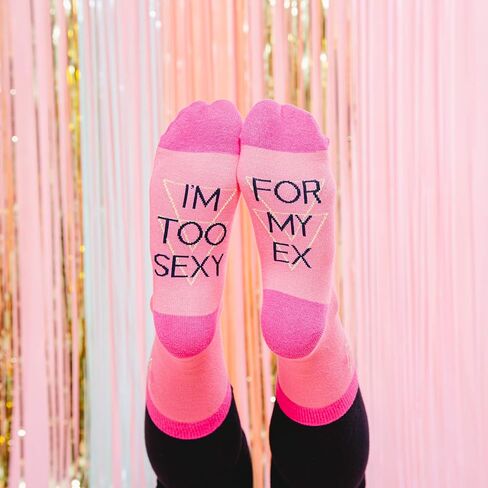 Pavilion Gift Company I'm Too sexy for My Ex-Pink & Gold Funny Divorce جوارب نسائية، مقاس واحد يناسب الجميع in Saudi Arabia