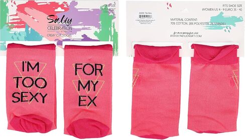 Pavilion Gift Company I'm Too sexy for My Ex-Pink & Gold Funny Divorce جوارب نسائية، مقاس واحد يناسب الجميع in Saudi Arabia