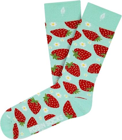 ROBIN SOCKS نموذج المنتج: الفراولة والنعناع - جوارب نصف دائرية - مضحكة - مطبوعة. in Kuwait