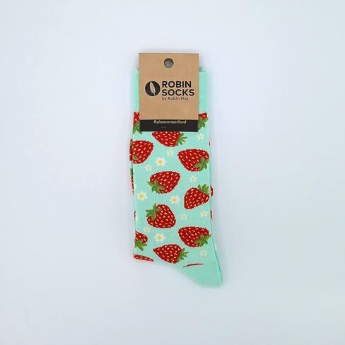 ROBIN SOCKS نموذج المنتج: الفراولة والنعناع - جوارب نصف دائرية - مضحكة - مطبوعة. in Kuwait