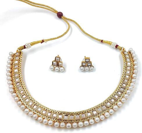 I Jewels طقم مجوهرات زفاف هندي مطلي بالذهب بوليوود متعدد قلادة للنساء/الفتيات (MC119-1) in Saudi Arabia