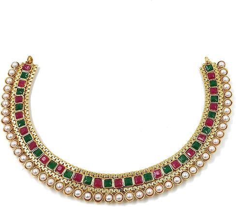 I Jewels طقم مجوهرات زفاف هندي مطلي بالذهب بوليوود متعدد قلادة للنساء/الفتيات (MC119-1) in Saudi Arabia