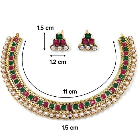 I Jewels طقم مجوهرات زفاف هندي مطلي بالذهب بوليوود متعدد قلادة للنساء/الفتيات (MC119-1) in Saudi Arabia