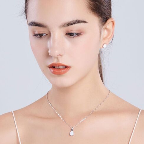 مجموعة مجوهرات أوبال من الفضة الإسترليني وقلادة وأقراط وأحجار بخت شهر أكتوبر مجوهرات راقية للنساء in Kuwait