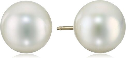 Amazon Collection White Chinese Freshwater Cultured Pearl Button Earrings and Pendant Necklace Jewelry Set (9.0-9.5mm) in Saudi Arabia