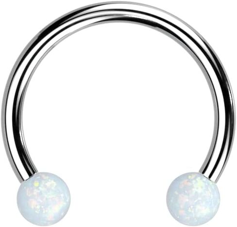 16 GA Implant Grade Titanium Threadless Horseshoe With Opal Ball Ends in Saudi Arabia