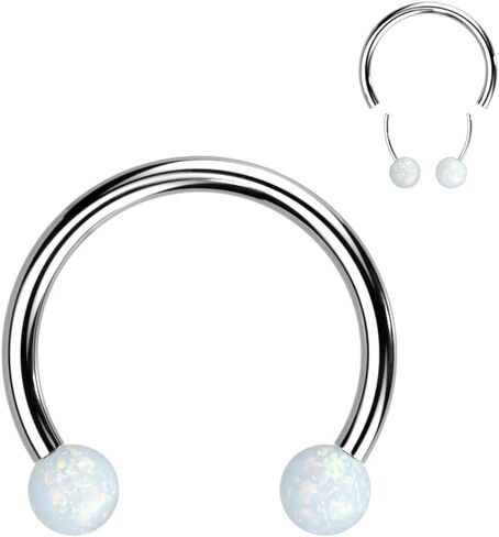 16 GA Implant Grade Titanium Threadless Horseshoe With Opal Ball Ends in Saudi Arabia