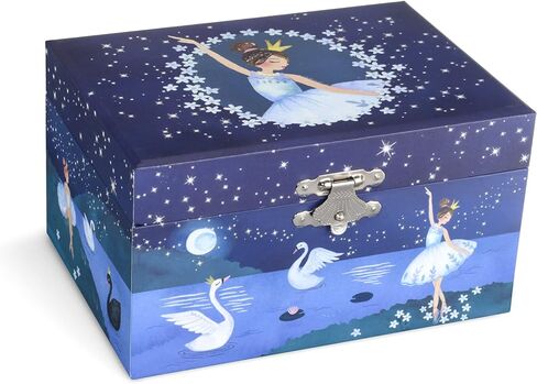 صندوق المجوهرات الموسيقية Jewelkeeper Ballerina مع درجين قابلين للسحب، تصميم لامع، صندوق تخزين المجوهرات الموسيقية للفتيات من Swan Lake Tune مع راقصة الباليه الدوارة، تصميم لامع، Swan Lake Tune in Kuwait