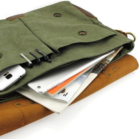 حقيبة كتف من الجلد الطبيعي من GEARONIC حقيبة كتف كلاسيكية للكمبيوتر المحمول المدرسي in Kuwait