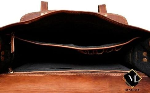 MONTEXOO Handmadecraft Leather Unisex Real Leather Messenger Bag for Laptop Briefcase Satchel in Kuwait