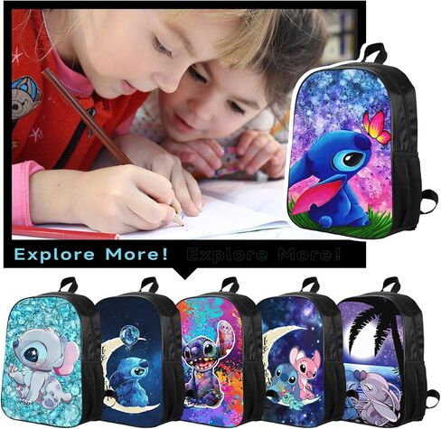 حقيبة ظهر كرتونية لطيفة مقاس 17 بوصة كاجوال ومتينة حقيبة ظهر للكمبيوتر المحمول خفيفة الوزن وحقائب ظهر للسفر وحقيبة كمبيوتر محمول وهدايا يومية (لون-3، قطعة واحدة) in Kuwait