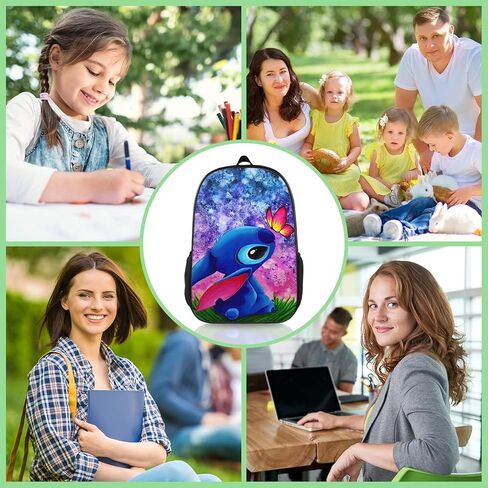 حقيبة ظهر كرتونية لطيفة مقاس 17 بوصة كاجوال ومتينة حقيبة ظهر للكمبيوتر المحمول خفيفة الوزن وحقائب ظهر للسفر وحقيبة كمبيوتر محمول وهدايا يومية (لون-3، قطعة واحدة) in Kuwait