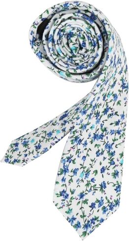 دان سميث ربطة عنق رفيعة من القطن بتصميم عصري للرجال مقاس 2.5 انش مطبوع عليها زهور in Kuwait