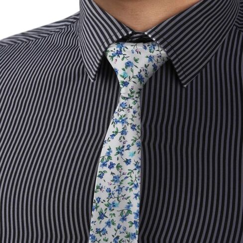 دان سميث ربطة عنق رفيعة من القطن بتصميم عصري للرجال مقاس 2.5 انش مطبوع عليها زهور in Kuwait