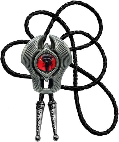 Moranse Bolo Tie Evil Eye Natural Gem Western Cowboy Style with Cowhide Rope Necktie in Saudi Arabia