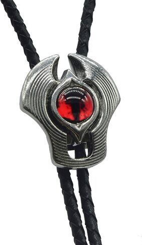 Moranse Bolo Tie Evil Eye Natural Gem Western Cowboy Style with Cowhide Rope Necktie in Saudi Arabia