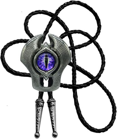 Moranse Bolo Tie Evil Eye Natural Gem Western Cowboy Style with Cowhide Rope Necktie in Saudi Arabia