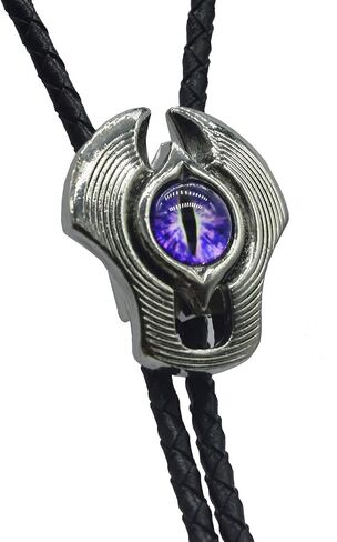Moranse Bolo Tie Evil Eye Natural Gem Western Cowboy Style with Cowhide Rope Necktie in Saudi Arabia