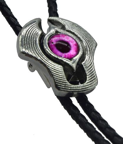Moranse Bolo Tie Evil Eye جوهرة طبيعية نمط رعاة البقر الغربي مع ربطة عنق من جلد البقر in Kuwait