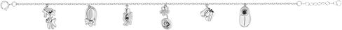 Jewelili Disney Jewels Mickey and Minnie Mouse Charm Bracelet, Sterling Silver, Metal, No Gemstone in Saudi Arabia