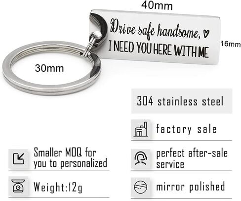 Drive Safe Keychain I Need You Here With Me for Husband Dad Boyfriend Gifts Valentines Day Father's day Birthday Gift in Kuwait