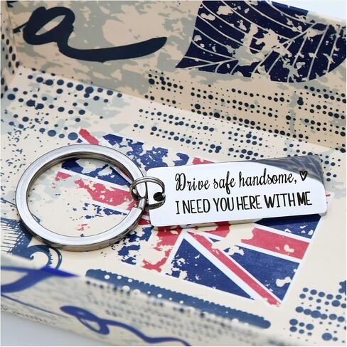 Drive Safe Keychain I Need You Here With Me for Husband Dad Boyfriend Gifts Valentines Day Father's day Birthday Gift in Kuwait