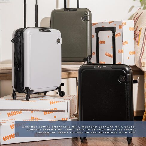 BÄRA Hardside Collapsible 20 Inch Carry On Luggage - 360 Spinner Wheels, TSA Approved Lock, Water Resistant Expandable Suitcase, Impact Resistant International Carry On Hardshell Suitcase, Silver in Saudi Arabia