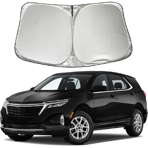 Car Windshield Sun Shade Sunshade Compatible with Chevy Equinox 2010-2024 Camaro 2016-2024 Trax 2013-2022 Accessories, Foldable Car Front Window Sun Shield